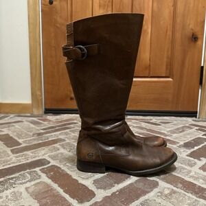 Born Rich Brown Leather Moto Boots / Riding Boots